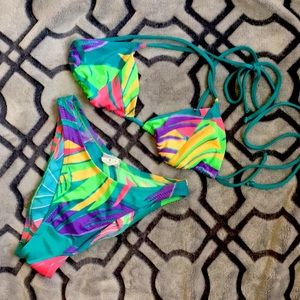Itty bitty vintage neon bikini